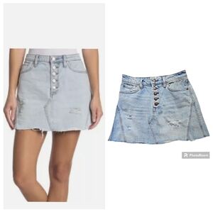 Women’s Free People - We The Free Denim Skirt Light Wash Blue US Size 25